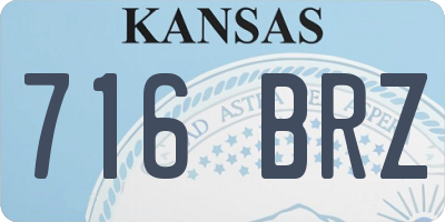 KS license plate 716BRZ