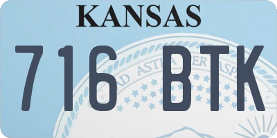 KS license plate 716BTK