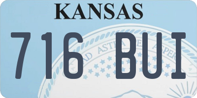KS license plate 716BUI