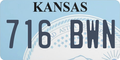 KS license plate 716BWN