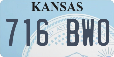 KS license plate 716BWO