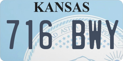 KS license plate 716BWY