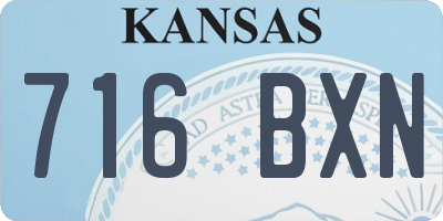 KS license plate 716BXN