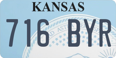 KS license plate 716BYR
