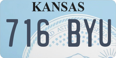 KS license plate 716BYU