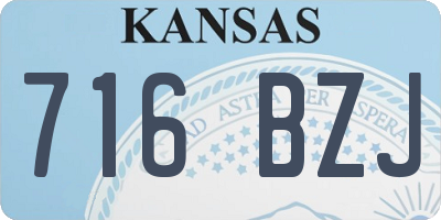 KS license plate 716BZJ