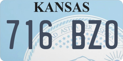 KS license plate 716BZO