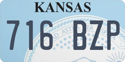 KS license plate 716BZP