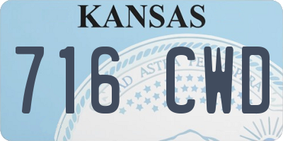 KS license plate 716CWD