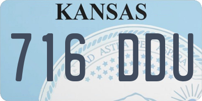 KS license plate 716DDU