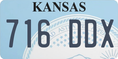 KS license plate 716DDX
