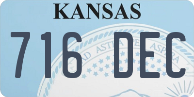 KS license plate 716DEC