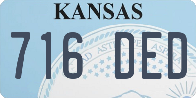 KS license plate 716DED