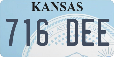 KS license plate 716DEE