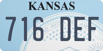 KS license plate 716DEF