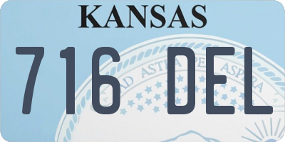 KS license plate 716DEL