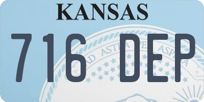 KS license plate 716DEP