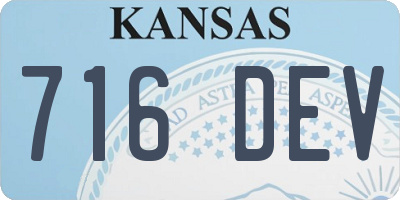 KS license plate 716DEV
