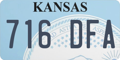 KS license plate 716DFA