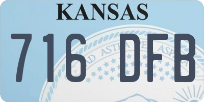 KS license plate 716DFB