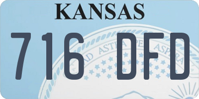 KS license plate 716DFD