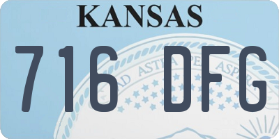 KS license plate 716DFG