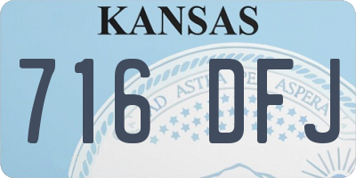 KS license plate 716DFJ