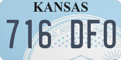 KS license plate 716DFO