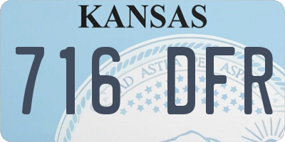 KS license plate 716DFR