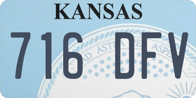 KS license plate 716DFV