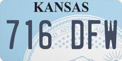 KS license plate 716DFW