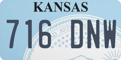 KS license plate 716DNW