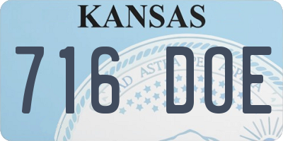 KS license plate 716DOE