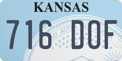 KS license plate 716DOF