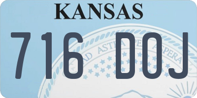 KS license plate 716DOJ