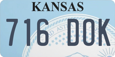 KS license plate 716DOK
