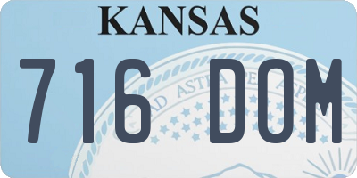KS license plate 716DOM