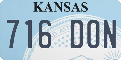 KS license plate 716DON