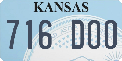 KS license plate 716DOO