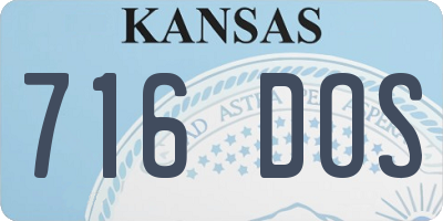 KS license plate 716DOS