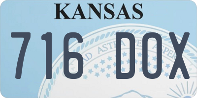 KS license plate 716DOX
