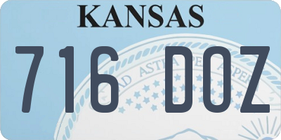 KS license plate 716DOZ
