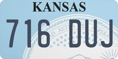 KS license plate 716DUJ