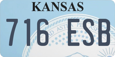 KS license plate 716ESB