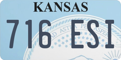 KS license plate 716ESI