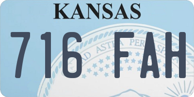 KS license plate 716FAH