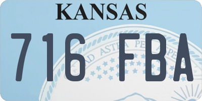 KS license plate 716FBA
