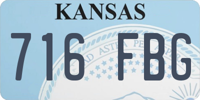 KS license plate 716FBG