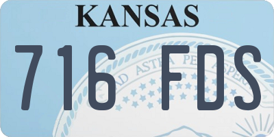 KS license plate 716FDS