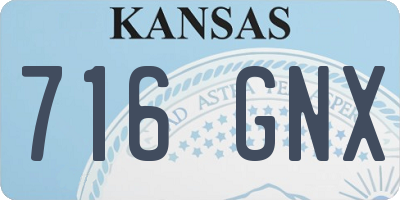 KS license plate 716GNX